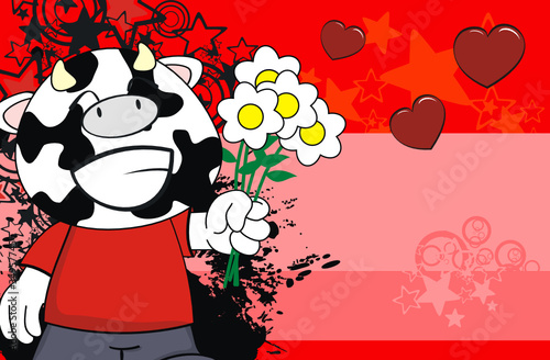 cow kid cartoon background7 photo