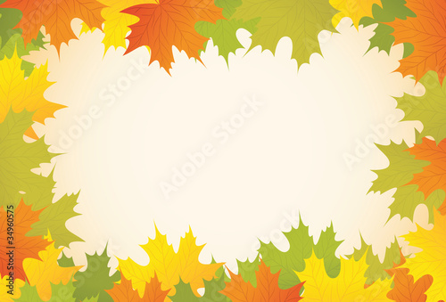 abstract autumn background with maple leaves vector