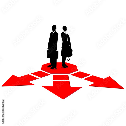 Business path selection.Vector