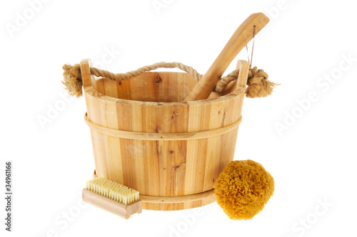 Wooden sauna bucket