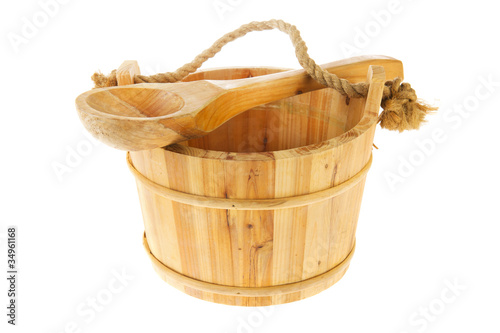 Wooden sauna bucket