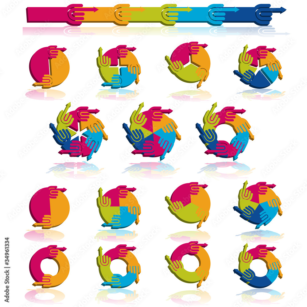 3D colorful progress pie 3D colorful progress pie