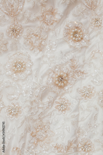 Wedding background with cream silky decoration accessories, lace