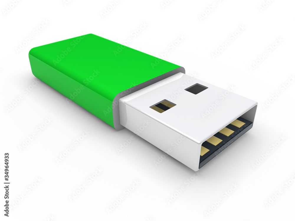 3d usb stick green 3d usb stick green