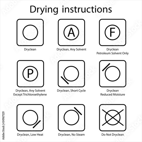 Dryclean instruction