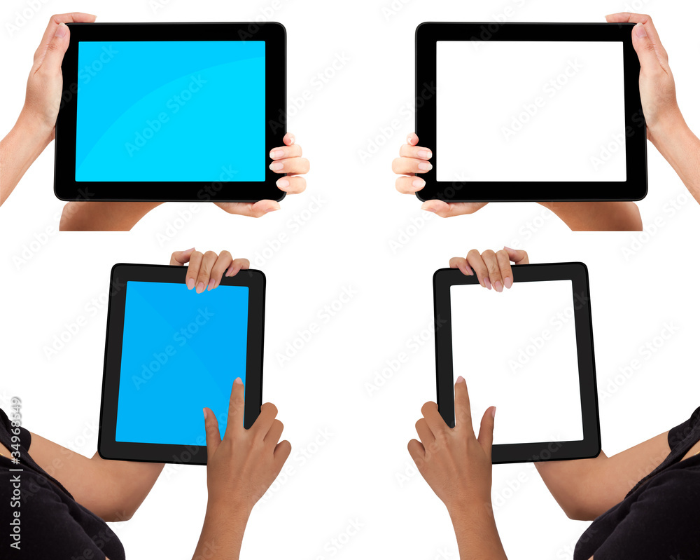 XL size isolated on white background set, model touch pad pc XL size isolated on white background set, model touch pad pc