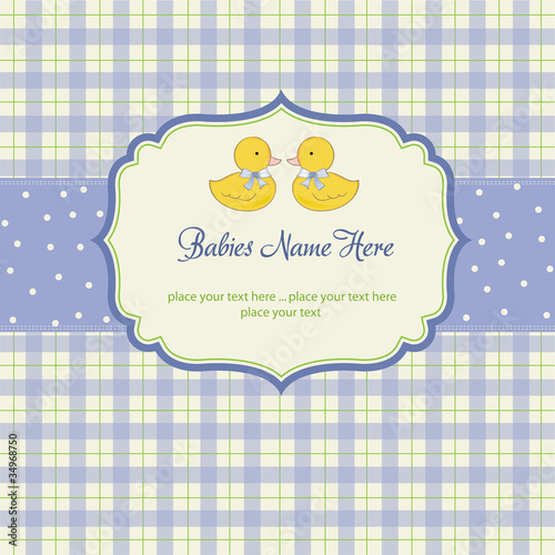 baby twins shower card