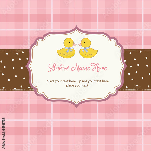 baby twins shower card