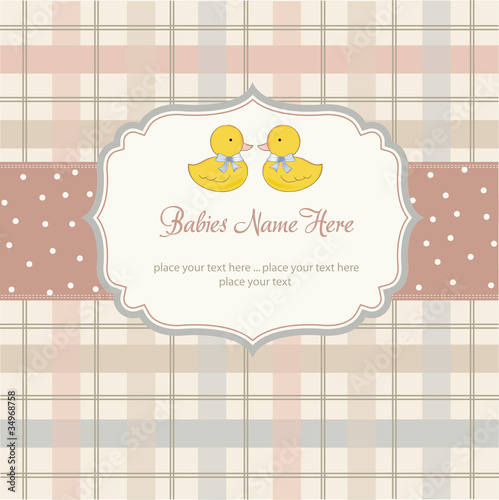 baby twins shower card