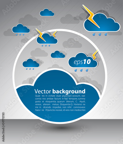 Bad weather background. Round blank