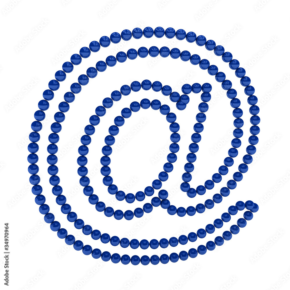 E-mail blue sighn over white background E-mail blue sighn over white background
