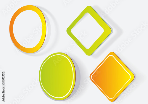Multi-colored realistic stickers with a place for the text.