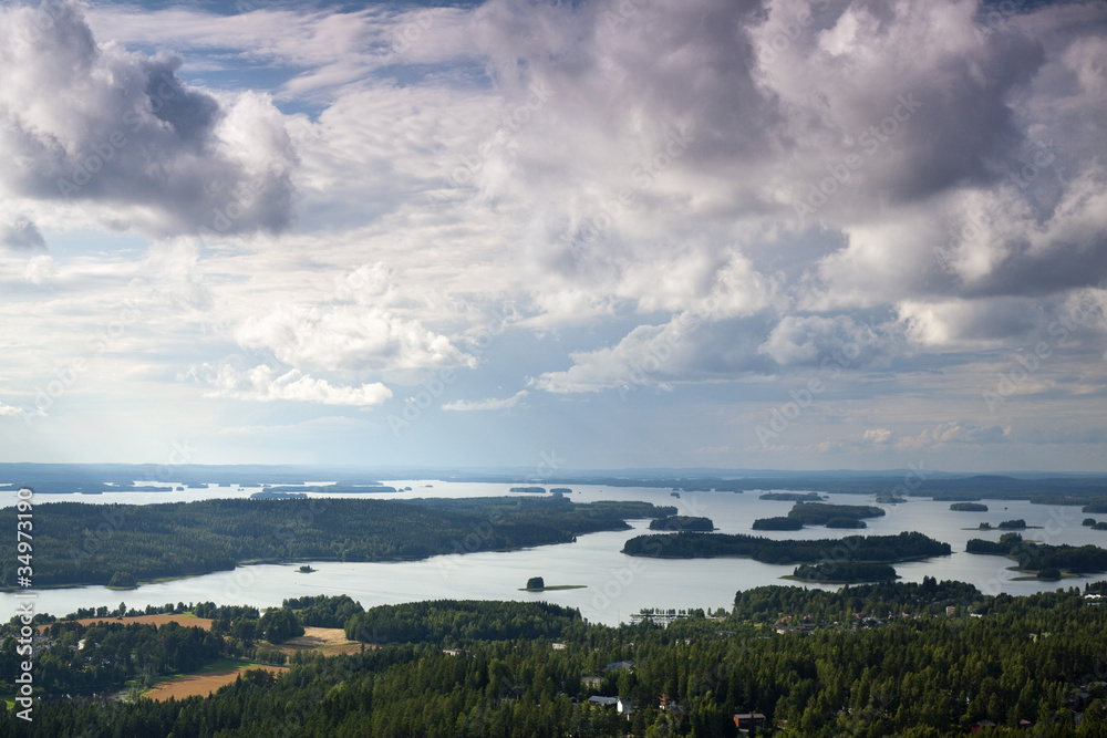 Finnish landscape full of lakes Finnish landscape full of lakes