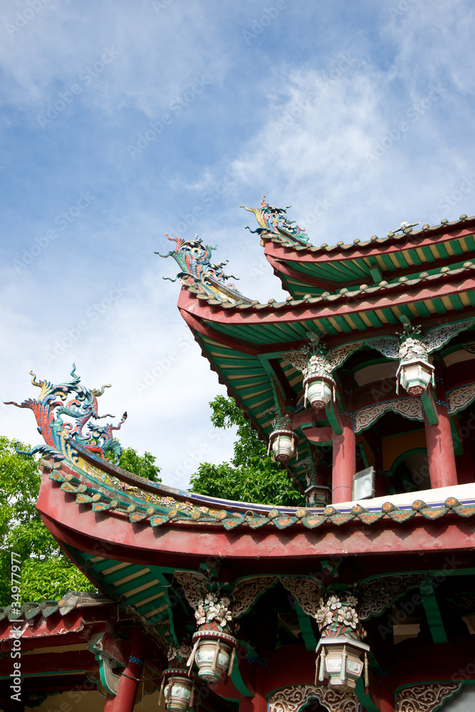 Eave close up of chinese temple