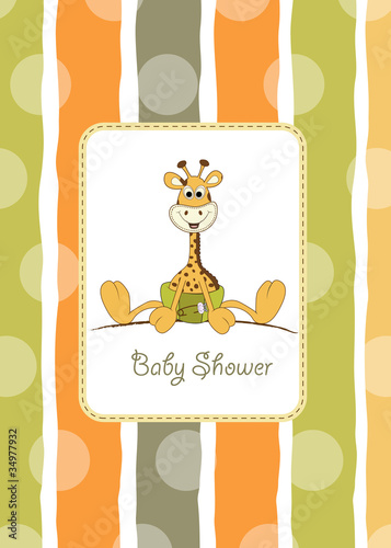 new baby announcement with baby giraffe