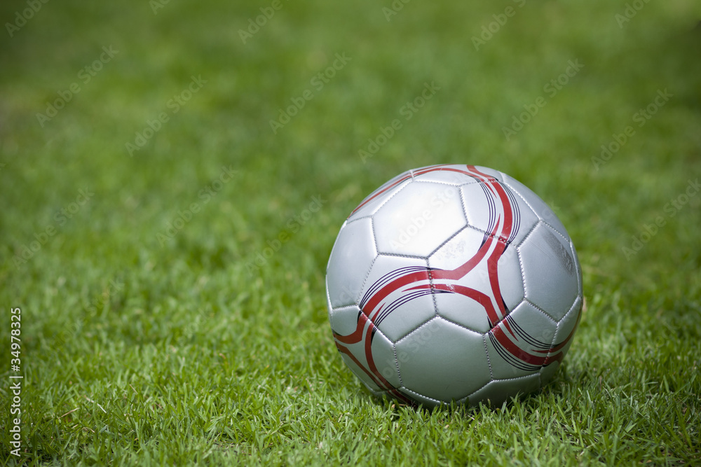 Fototapeta premium Children's Soccer Ball on the playing field