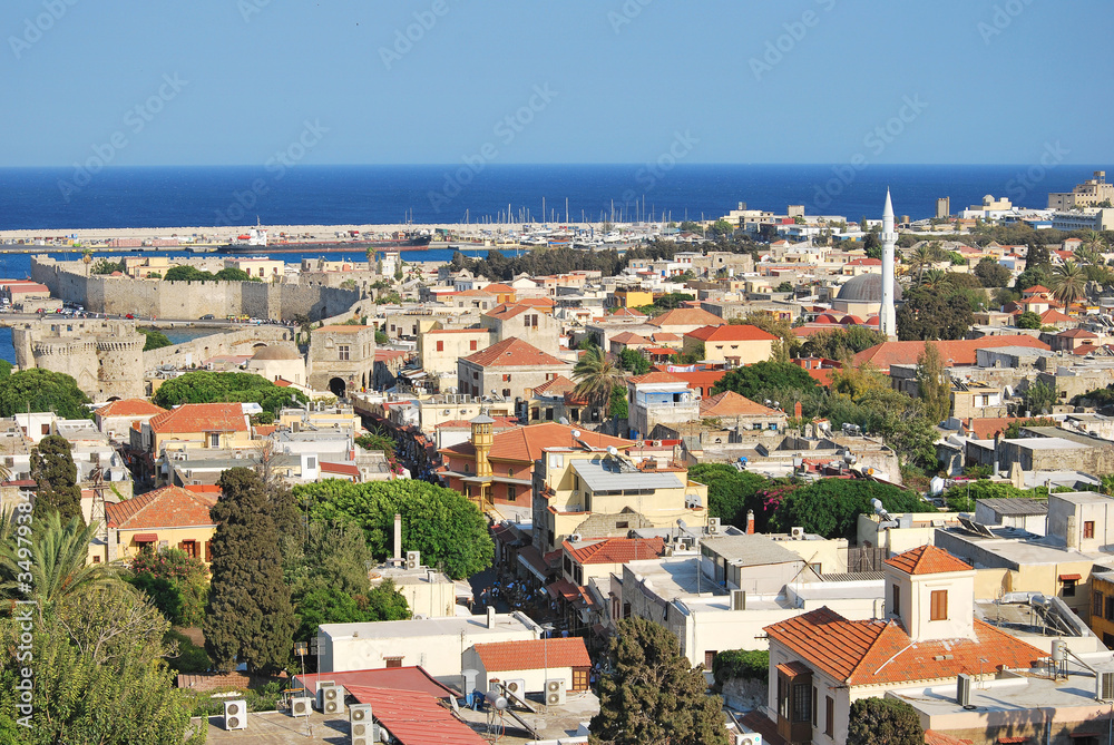 Rhodes. Panorama of old town