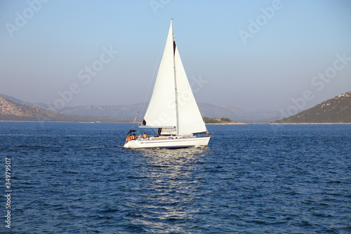 Yacht sailing on sea