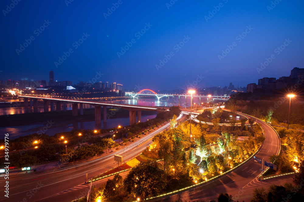 Night view of city,chongqing,china