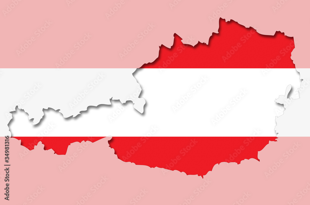 Outline map of Austria with transparent Austrian flag Outline map of Austria with transparent Austrian flag