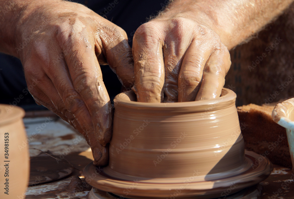 Pottery. The manufacturing process of clay ware.