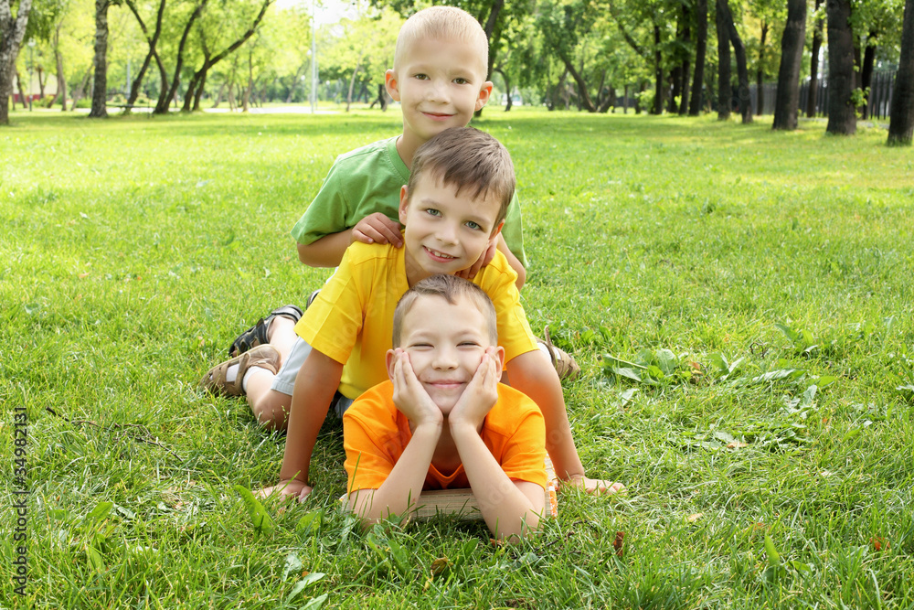 Group of children in the park Group of children in the park