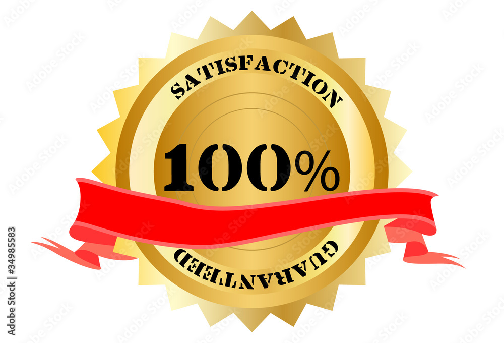 Boton 100% satisfaccion garantizada Boton 100% satisfaccion garantizada