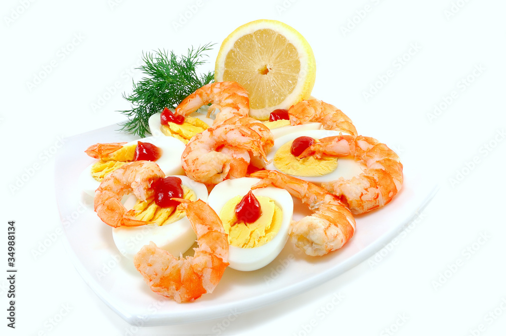 dish with shrimp