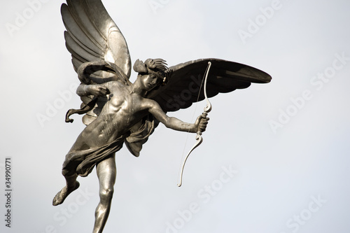 Photography Eros love statue at Piccadilly Circus. London
