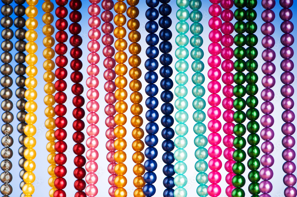 Abstract with colourful pearl necklaces Abstract with colourful pearl necklaces