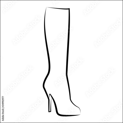 Woman's boot, vector sketch