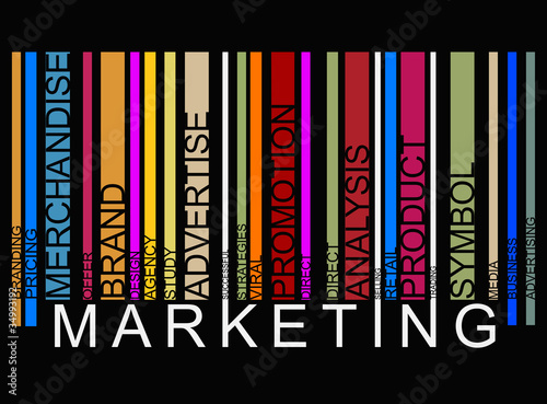 colorful  MARKETINGtext barcode, vector