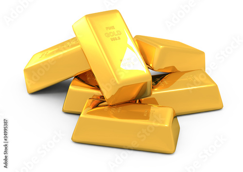 3d gold bars and coins