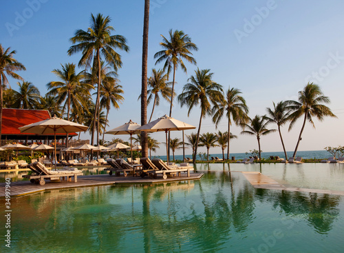 Swimming pool on the beach in Thailand