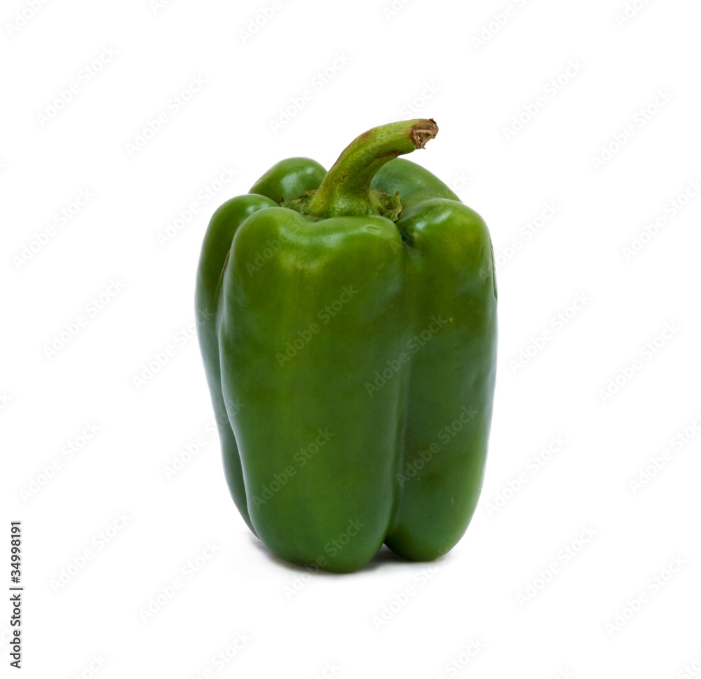 sweet pepper green color on white background sweet pepper green color on white background