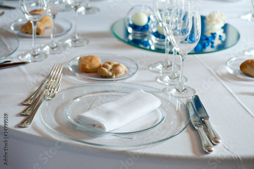 wedding table set for dinner