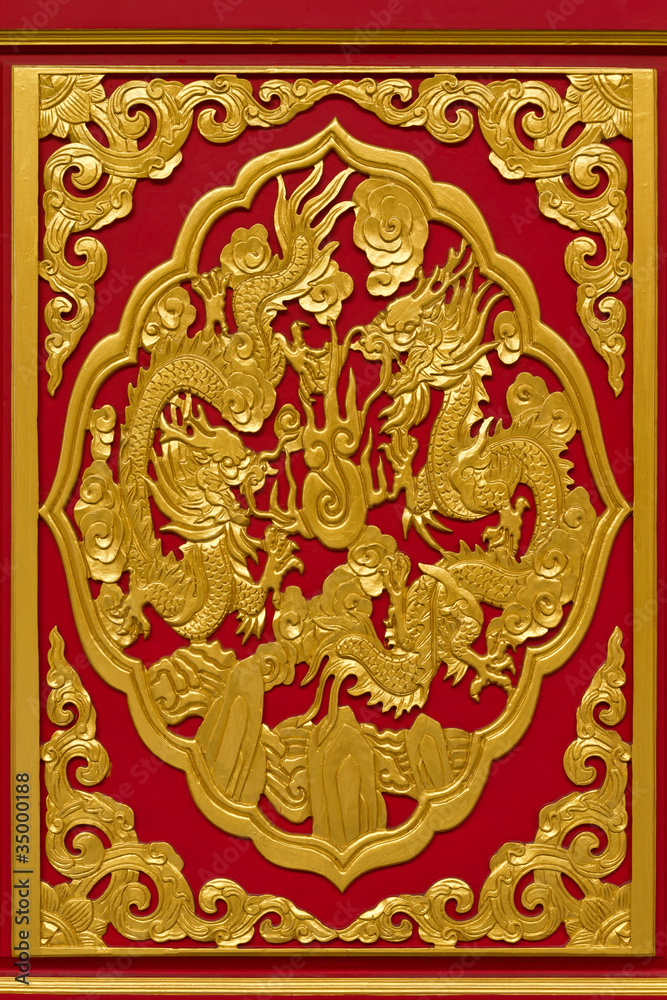 Chinese dragon image in chinese temple Thailand