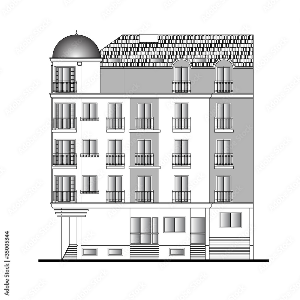 building facade, vector