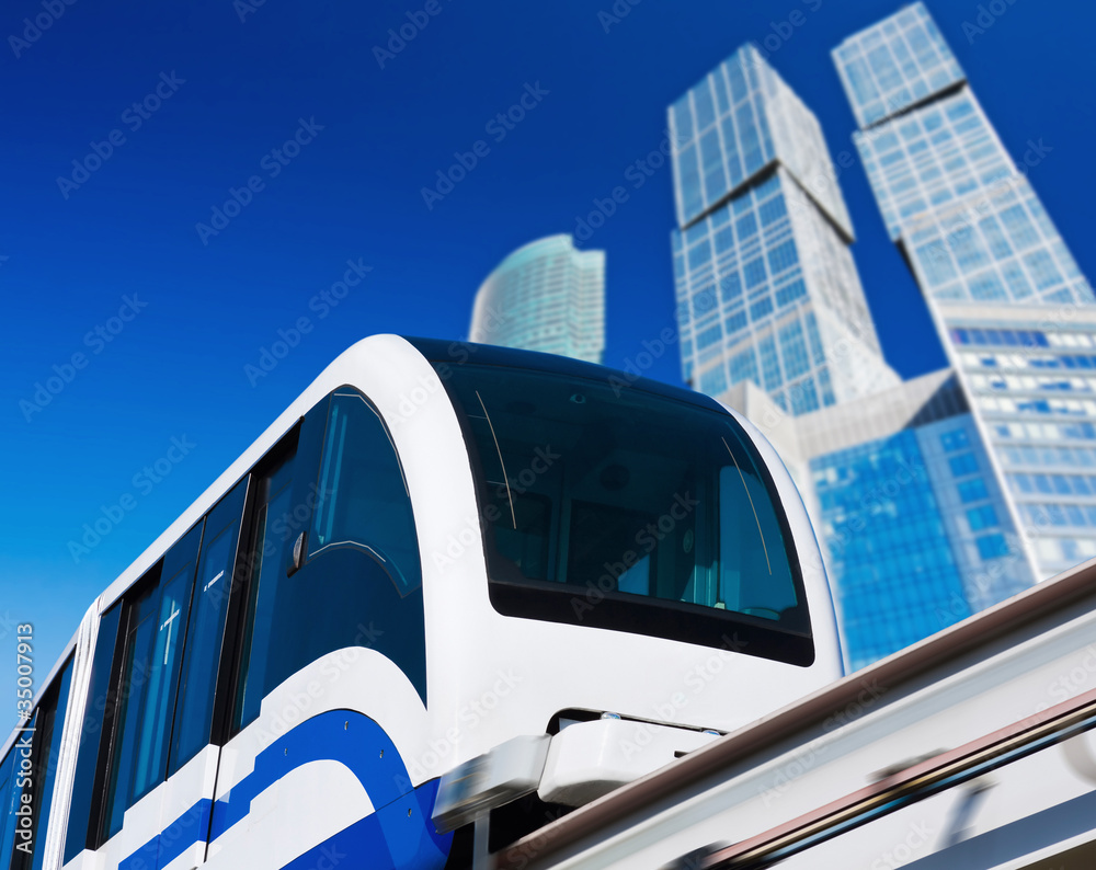 modern monorail in the city