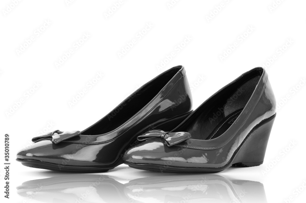 Black shoes isolated on the white background Black shoes isolated on the white background