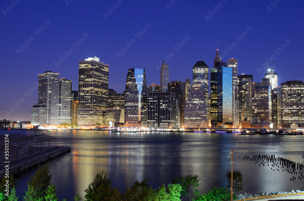 Lower Manhattan Viewed from Brooklyn Heights in New York City