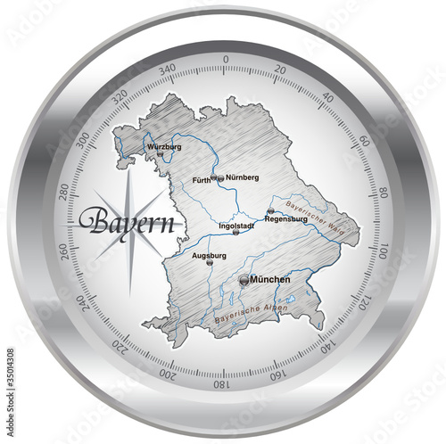 Bayern Kompass chrom in SVG