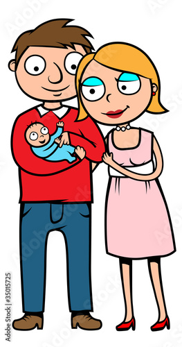 Parents and their new born baby