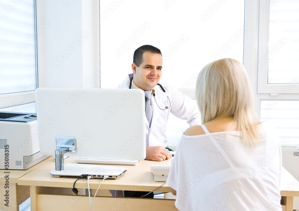 The patient tells the doctor the symptoms The patient tells the doctor the symptoms