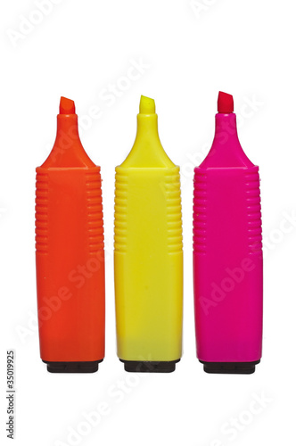 pens on a white background