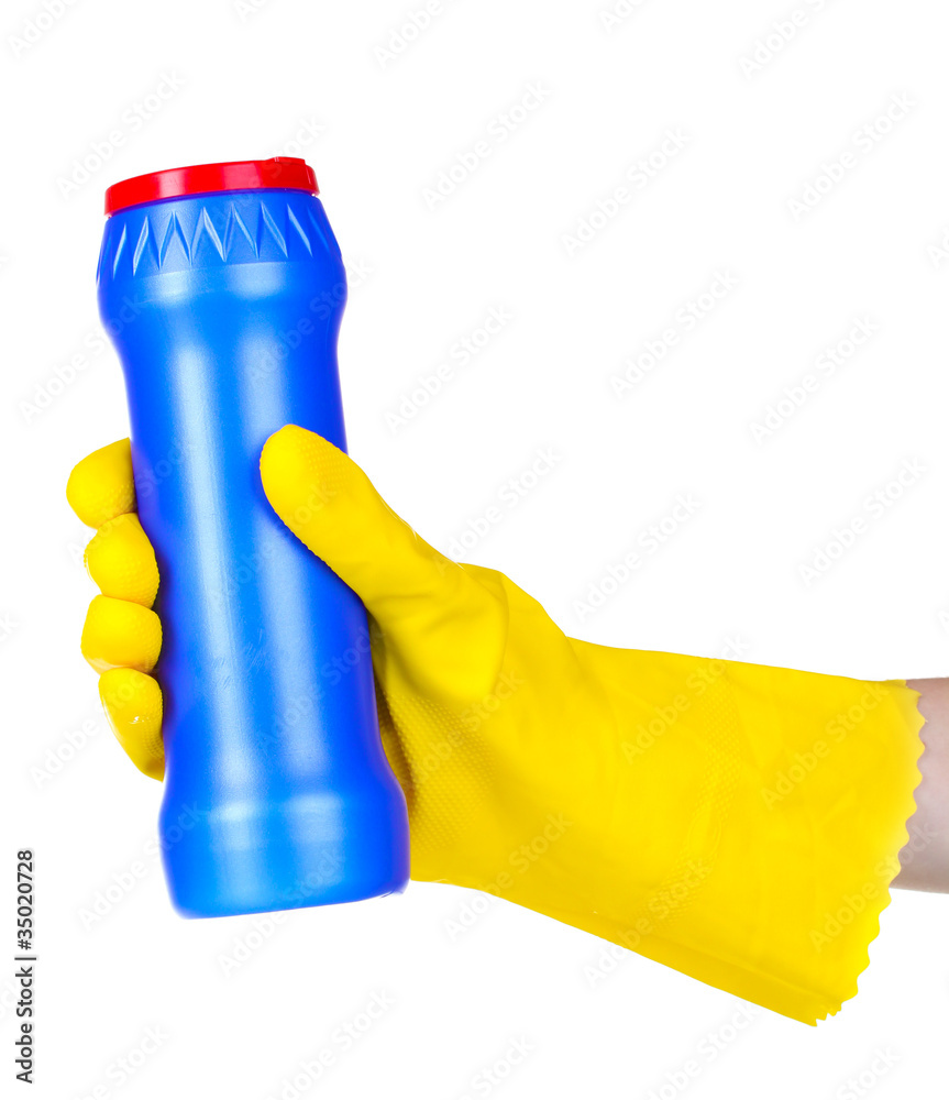 detergent bottle in hand isolated on white detergent bottle in hand isolated on white