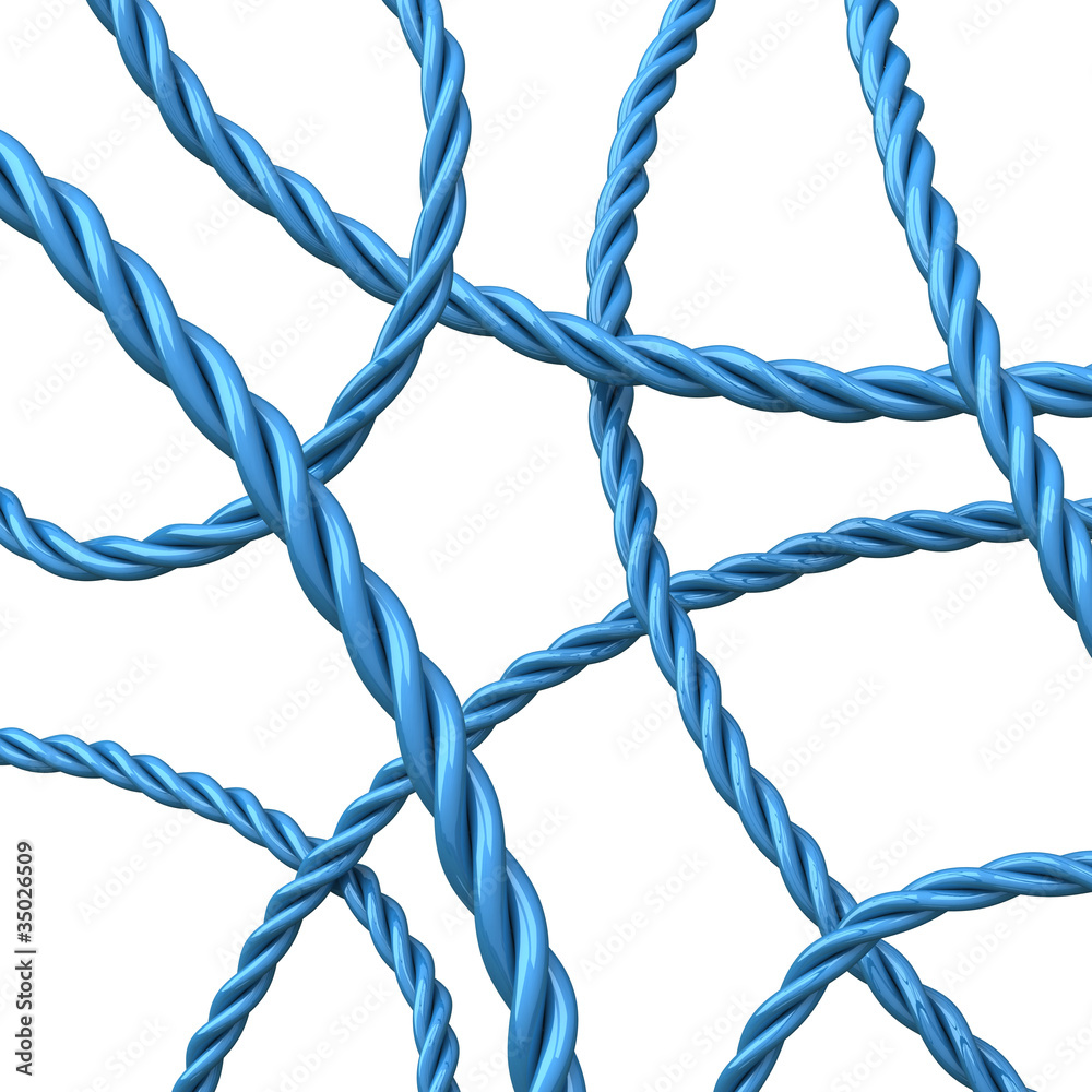 Abstract 3d background - navy blue ropes Abstract 3d background - navy blue ropes