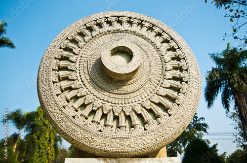 Thammachak; Symbols of Buddhism in Thai temples.