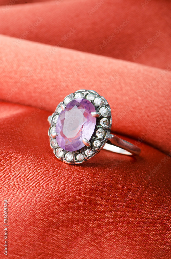 Fashion concept with ring on background Fashion concept with ring on background
