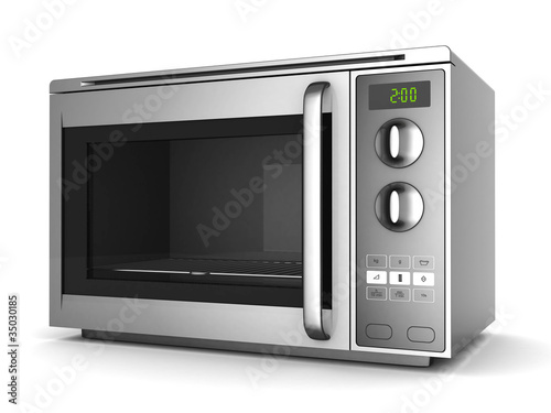 Fototapet Image of the microwave oven on a white background